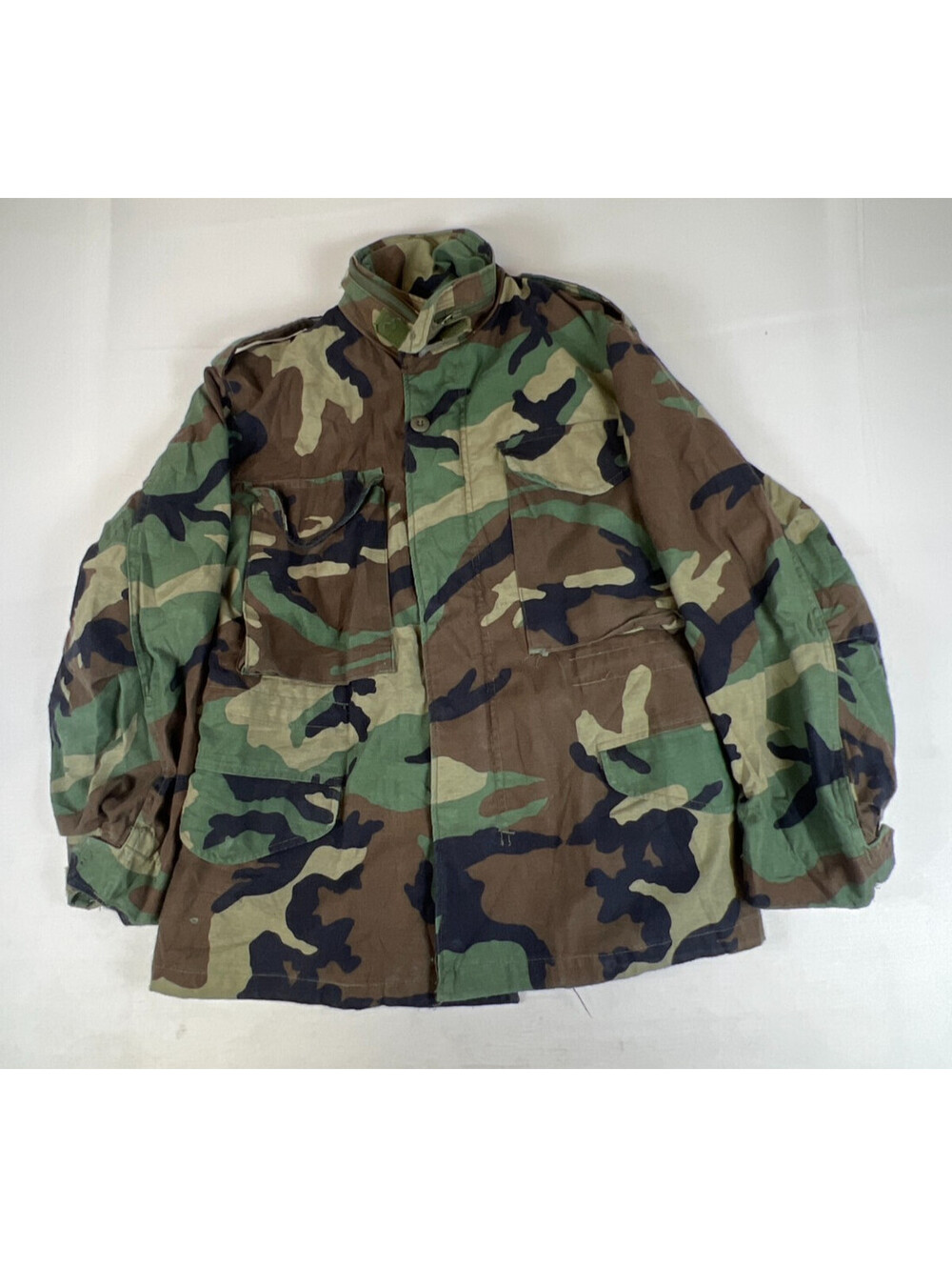 Vintage 80s US Military Men XS Camouflage Cold Weather M-65 Field Coat Jacket